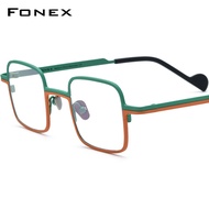 FONEX ไทเทเนียมบริสุทธิ์แว่นตากรอบผู้ชาย2022ใหม่วินเทจสแควร์แว่นตาสายตาสั้นแว่นตาแสง F85746