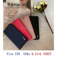 EC [Genuine Leather Suction Case] Vivo Y20 Y20s 6.51 Inch V2027 Hidden Magnetic Buckle Side Flip Bra