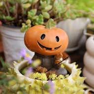 Cute Smile Pumpkins Head Fishers Sculpture Garden Yard Whimsical Decoration For Desk Shelf Decor