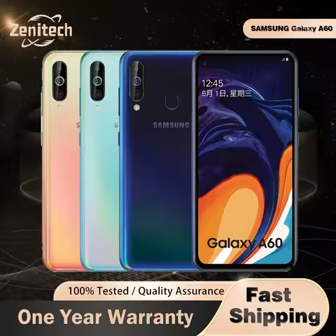 Samsung Galaxy A60 A6060 4G Mobile Phone Dual SIM 6.3'' 6GB RAM 64/128 ROM 32MP+8MP+5MP+16MP 4K30fps