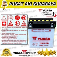 ORIGINAL YUASA 12N10 ACCU 12N10-3B 12V 10 AMPER AKI THUNDER VIAR KAISAR PIAGGIO PX 150 VESPA 12 VOLT