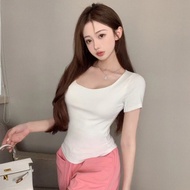 Sexy U-Neck T-Shirt For Girls