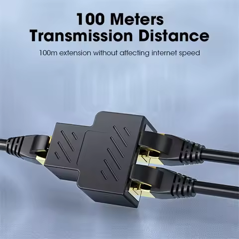 RJ45 Splitter Adapter 1 to 2 Dual Female USB to RJ45 Port 8P8C Extender Plug LAN Interface Ethernet 