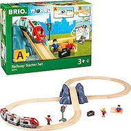 BRIO World - 33773 Railway Starter Set | 26 Piece Toy Train with Accessories and Wooden Tracks for K