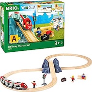 BRIO World - 33773 Railway Starter Set | 26 Piece Toy Train with Accessories and Wooden Tracks for Kids Age 3 and Up,Gre