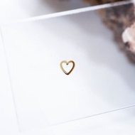 轉珠 14K 黃K金 簍空小愛心耳環 玫瑰金 鎖珠耳環 純K金 可戴洗澡