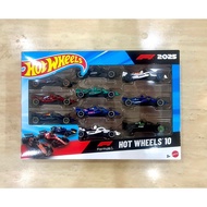 Hot Wheels Formula 1 F1 10 pack 2025 (F1 Ferrari, F1 McLaren, F1 Red Bull, F1Petronas, F1 Aston Mart