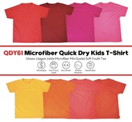 100% Microfiber Children T-Shirt Kids Youth Plain Round Neck T-Shirt Baju Anak Lelaki Perempuan - QDY61 Group E