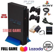 CONSOLE PS2 KOMPLIT SIAP MAIN HARDISK EXSTERNAL 80GB FULL GAME FREE MC BOOT 2 STIK ANALOG GETAR