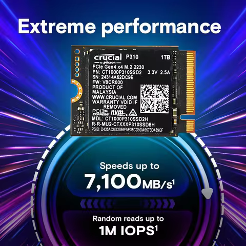 OEM package Game Solid State Drive Crucial SSD NVMe M.2 2230 P310 1TB 2TB PCIe Gen4 SSD Up to 7100 M