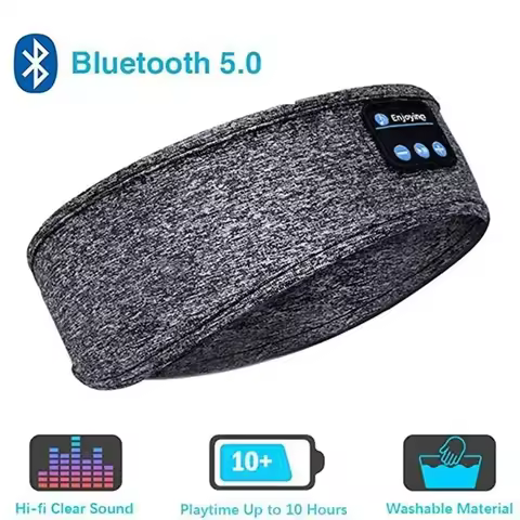 Wireless Bluetooth Headband Earphones Sports Headphones Elastic Headband Music Sleeping Eye Mask Blu