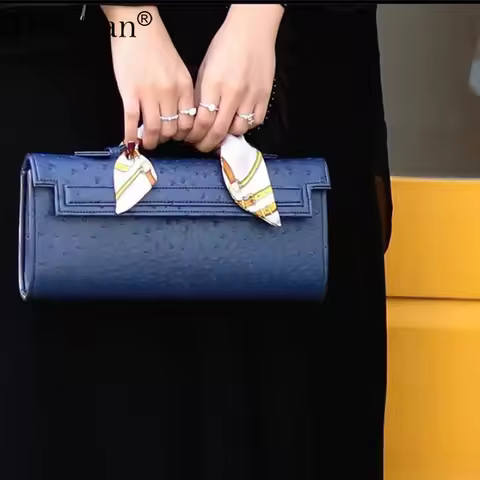 Alirattan Women Ostrich Pattern Clutch Bag Fashion Female Evening Party Bag High Quality Retro Porta