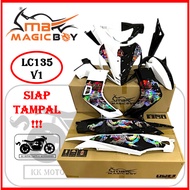 MAGICBOY MAGIC BOY COVERSET LC135 135LC V1 OLD NAGA DRAGAN (2) RAINBOW (HITAM PUTIH/BLACK WHITE)