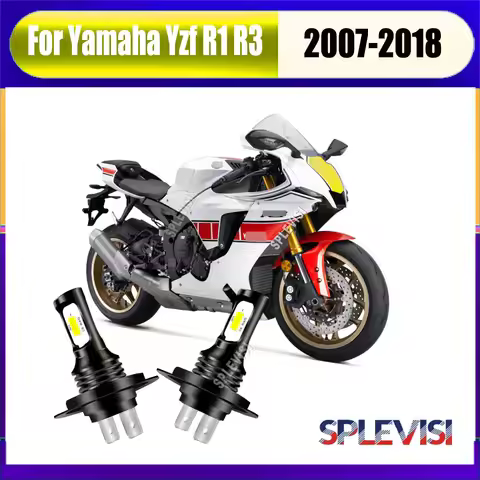 LED H7 White Headlight - ensures a lifespan up to 50,000 hours For Yamaha Yzf R1 R3 2007 2008 2009 2