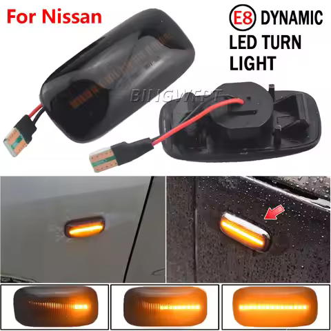2x Flowing LED Side Marker Dynamic Turn Signal Light Lamp For Nissan Maxima Skyline R34 Almera N15 N