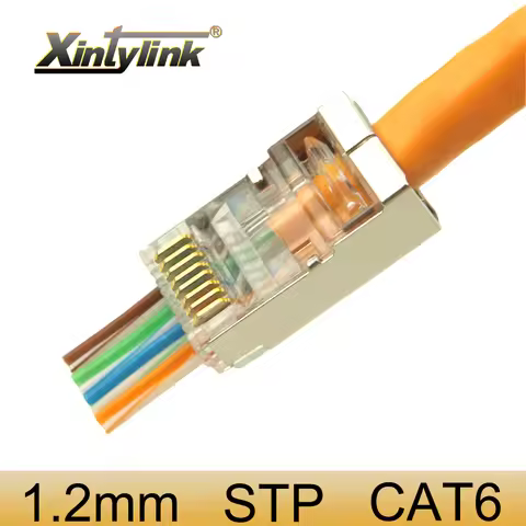 xintylink 1.2mm rj45 connector cat6 network plug 8p8c stp rg rj 45 jack shielded rg45 lan cat 6 ftp 