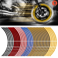 16Pcs Car Tire Rim Reflective Stickers / Safety Luminous Stripe Wheel Hub Exterior Decoration for Vehicle Motorcycle Bicycle