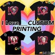 【MY】Custom Printed T-Shirts Personalized I Love My Dad Mom Daughter Son Designs Cute Family Photo Sh