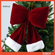 {ezbuy.my1}Red Christmas Velvet Bows Vintage Plush Stuffed Christmas Bows Hanging Ornament for Holid