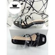 Sandal Wanita wedges Terbaru Hak Kaca tali 2020 COD ( BAYAR DITEMPAT)- KM009