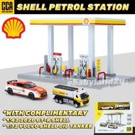Diorama Shell Petrol Station Diecast Car Collection Diorama Vehicle Models Die Cast