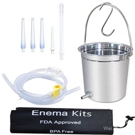 1.3L Stainless Steel Enema Bucket Home Enema Bucket Coffee with milk Enema Irrigation Enema Bag Enem