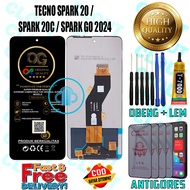 LCD TOUCHSCREEN TECNO SPARK 20/SPARK 20C/SPARK GO 2024 SCREEN ORIGINALOriginal ALL BRANDS FULLSET