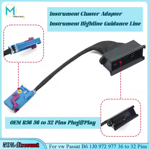 For Passat B6 1J0972977 1J0 972 977 OEM R36 36 to 32 Pins Plug&Play Instrument Cluster Adapter Instr