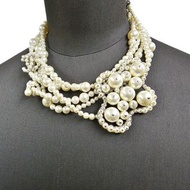 CHANEL Faux Pearl/Metal Multi-Strand Chucky Necklace 珍珠粗頸鏈 真品