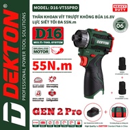 Máy chuyên vít trượt không búa DEKTON D16-VT55PRO Không chổi than 55Nm