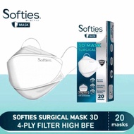 masker softies surgical 3d 4 ply - Putih