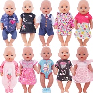 Doll Clothes Dress Bodysuit Top Pant For 18inch American Doll&43cm Reborn Baby Doll Accessoires Our 