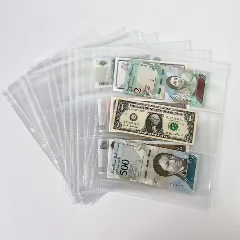 Paper Money Storage Banknote Collecting Album Page A4 Bank Note Collection Sheet Holder Sleeves Doll