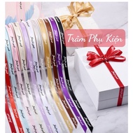 1cm Letter Silk Ribbon to decorate gift boxes Roll 40- 50M