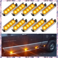 10X Amber LED Trailer Truck Side Marker Lights 4LED Clearance RV 12V-24V