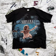 เสื้อยืดวงร็อคยุค 90 NIRVANA เสื้อยืดแขนสั้นวง Nirvana