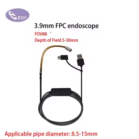 1MP 3.9mm FPC flexible cable endoscope 3-in-1 cable FOV88゜ USB industrial endoscope camera EZ-EN39L-