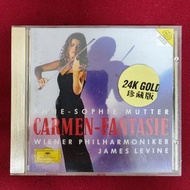 日版天龍24K金碟 Anne Sophie Mutter Carmen Fantasie 24K Gold CD 卡農幻想曲/  1993年 舊版 Denon 1MM1 made in Japan