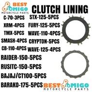 BEST AMIGO MOTORCYCLE CLUTCH LINING FOR CB110,XRM,CRYPTON,BAJAJ/CT100,WAVE125,STX-125,SMASH,C-70,TMX