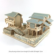 [Ready Stock]3d拼图 wooden house wooden jigsaw puzzle 3d puzzle wooden 3d diy puzzle wooden 3d puzzle 