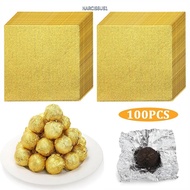 NARCISSUS1Y7KJ Foil Candy Wrappers, Square Gold Aluminum Foil Paper,  Gilded Candies Packaging Decor
