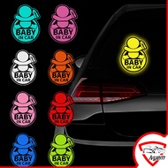 Baby In Car Reflective Stickers Auto Safety Warning Reflective Sticker Rear Window Glass Bumper Sticker Gift for New Parents