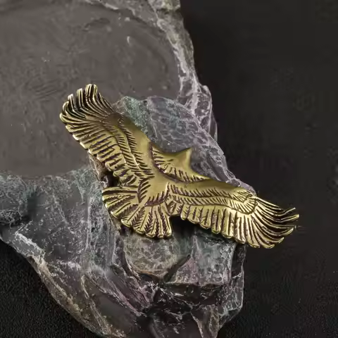 Handmade Goros Takahashi Goro Brass Spread Wings Eagle Necklace Accessories Retro Brass Eagle Key Ch