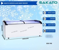 SAKATO Curved Glass Door Freezer [DELIVERY - KLANG VALLEY] - 650L