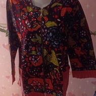 preloved blouse batik kombinasi polkadot