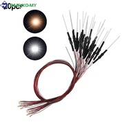 [BABYKO] 20pcs Prewired SMD LED 0402 Warm White Light Emitting Diode 12V Wired Leads