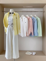 76013 Multicolor Embroidered Blue Casual Long Sleeve Shirt Women