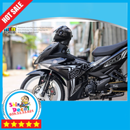 Tem rời mẫu Chữ Ex sọc trắng cho Exciter 150 đen bóng