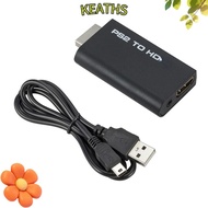 KEATHS Converter, 480i/480p/576i Game to HDMI Adapter, Durable HD Cable PS2 to HDMI 3.5mm Audio Outp
