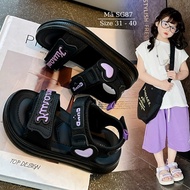 Dép quai hậu bé gái sandal Kuromi đen tím 3 - 15 tuổi đi học đi chơi êm nhẹ năng động cá tính SG87